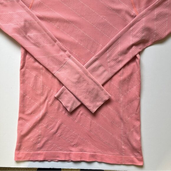 Lululemon Swiftly Tech Long Sleeve Crew Heathered Grapefruit Diagonal Stripe 10 - Picture 8 of 16